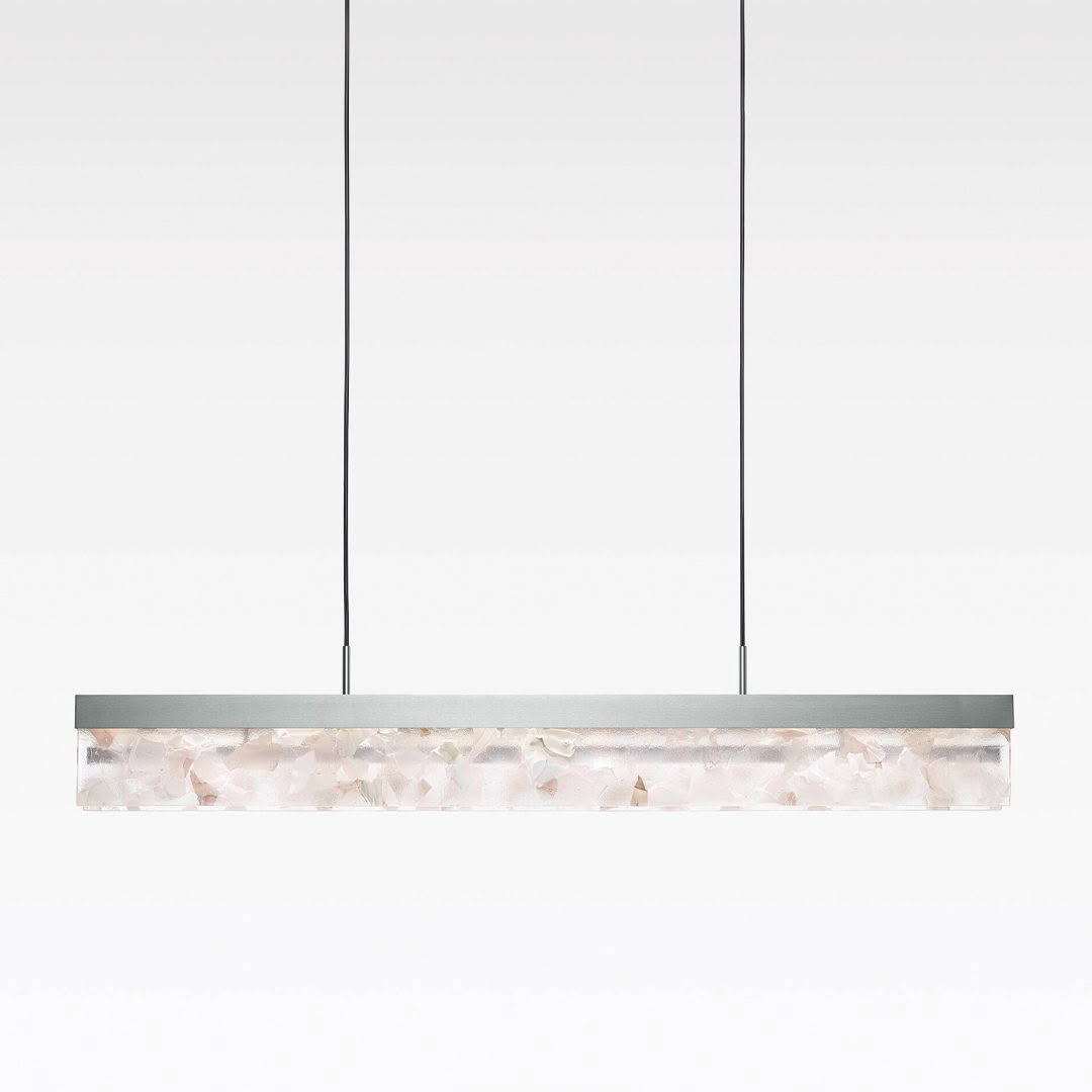 Modern crystal-filled pendant light fixture