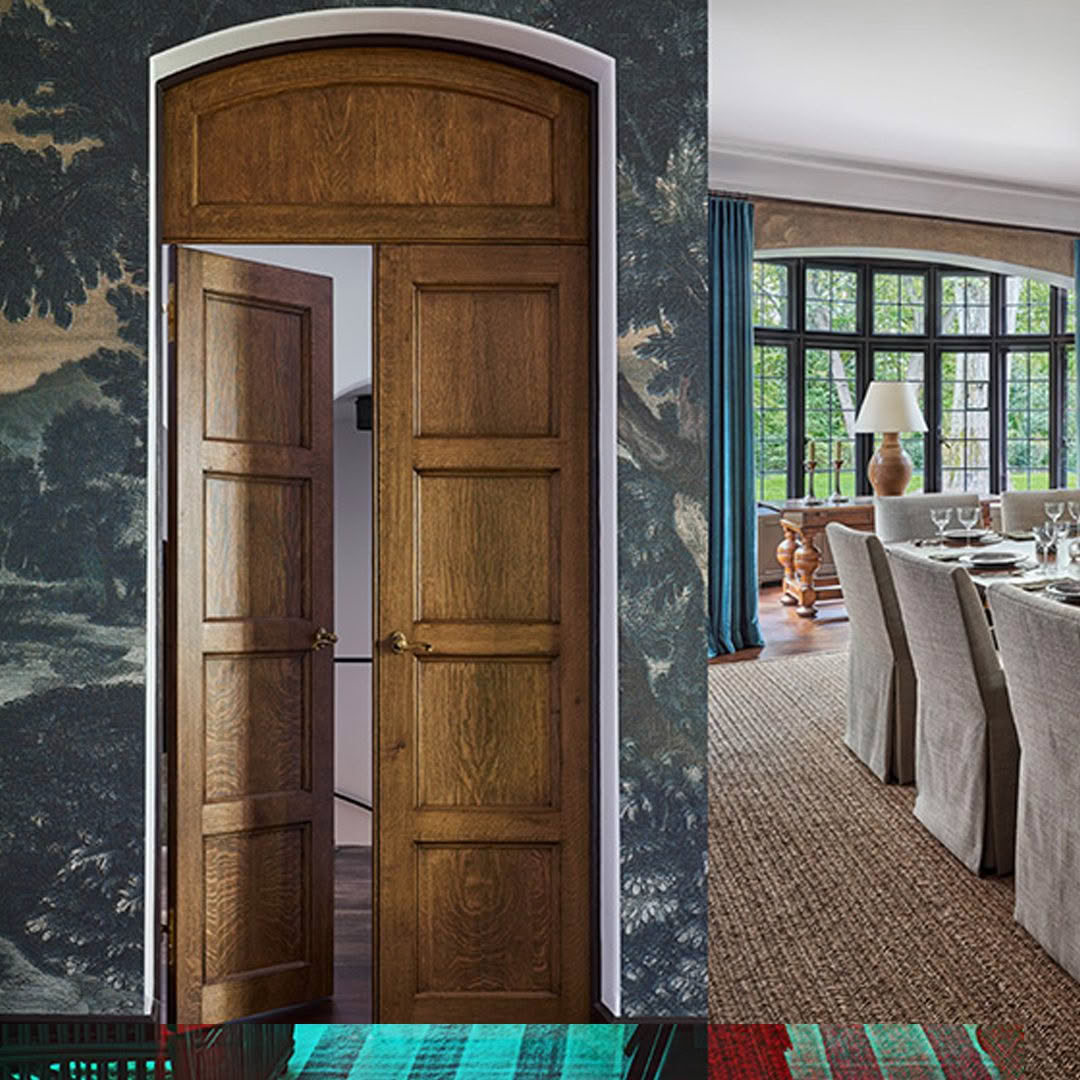 Alfredo-Paredes-at-Home_4 Elegant wooden door opening into stylish dining room