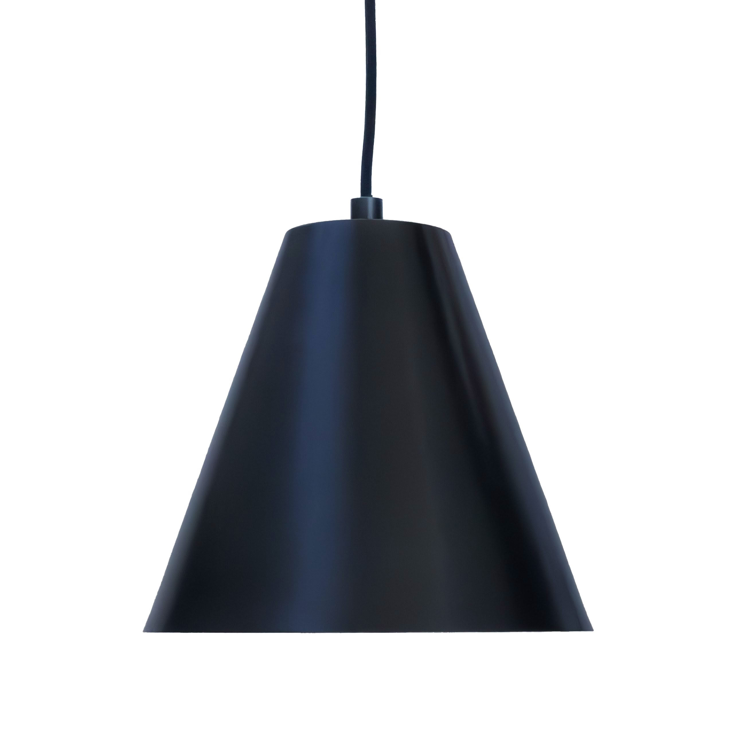 Modern black pendant lamp isolated on white