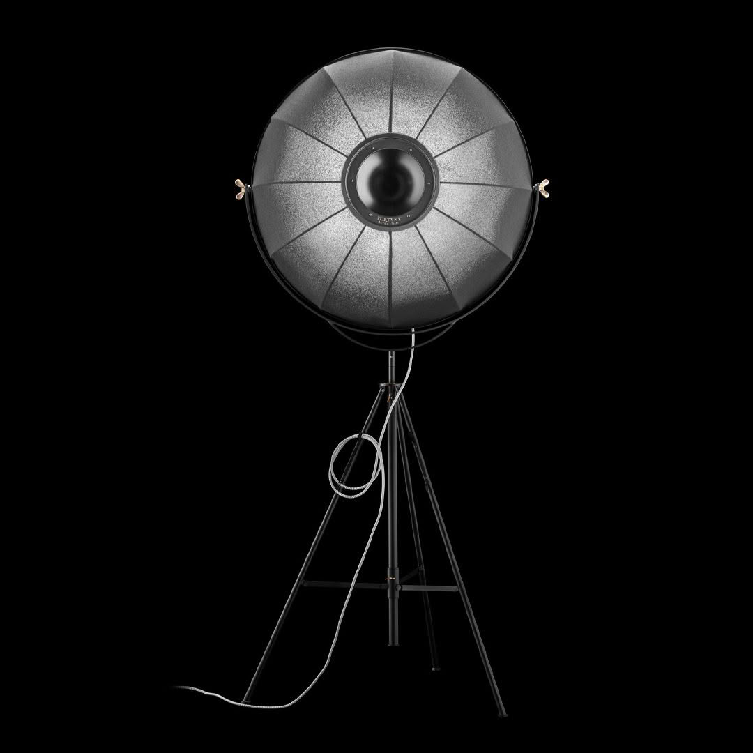 Professional studio light on black background