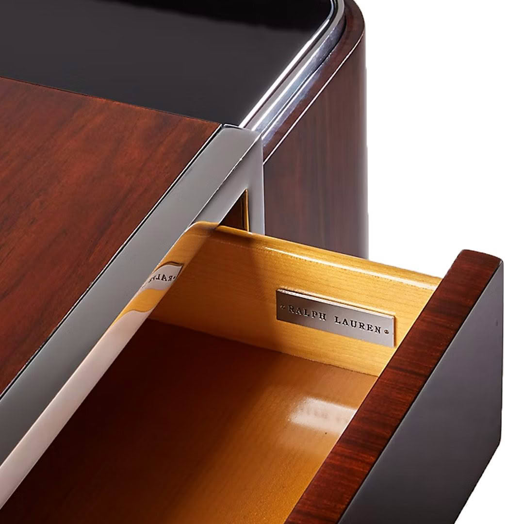 Ralph Lauren wooden drawer close-up
