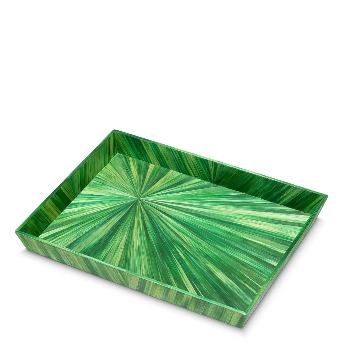 Green leaf pattern decorative square tray