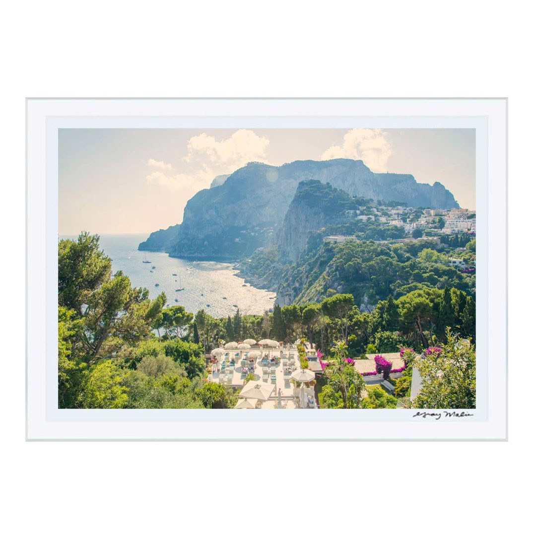 Scenic view of Capri island coastline with lush landscape