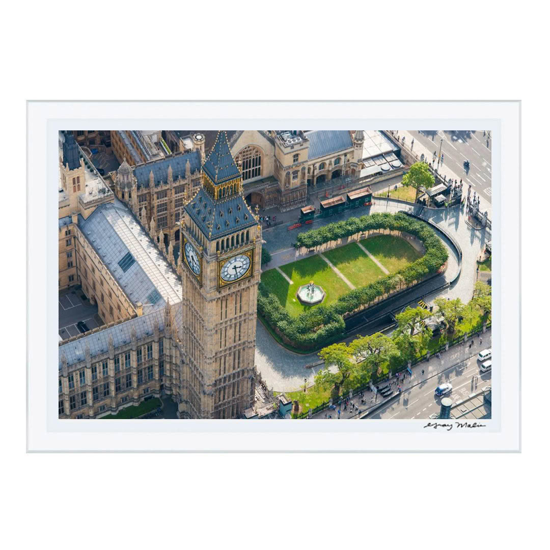 Aerial view of Big Ben and surrounding area in London