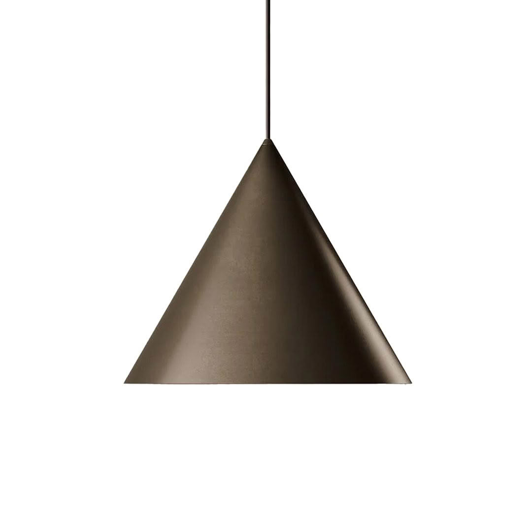 Minimalist bronze pyramid pendant light
