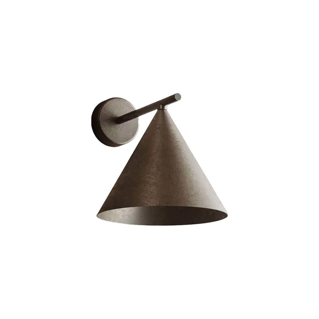 Antique bronze wall-mounted cone lamp