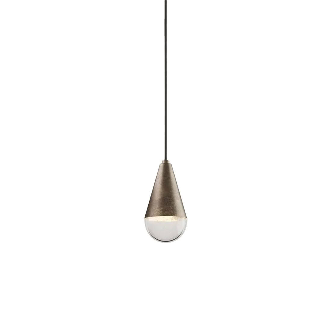 Minimalist cone pendant light on white background