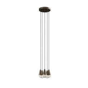Modern pendant light with five suspended bulbs
