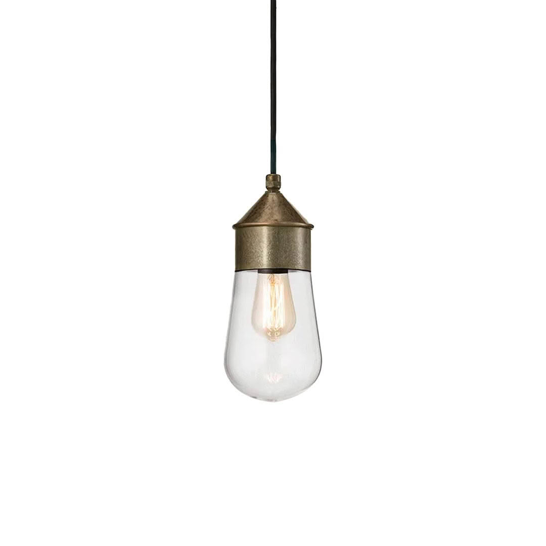Vintage Edison bulb pendant light isolated on white
