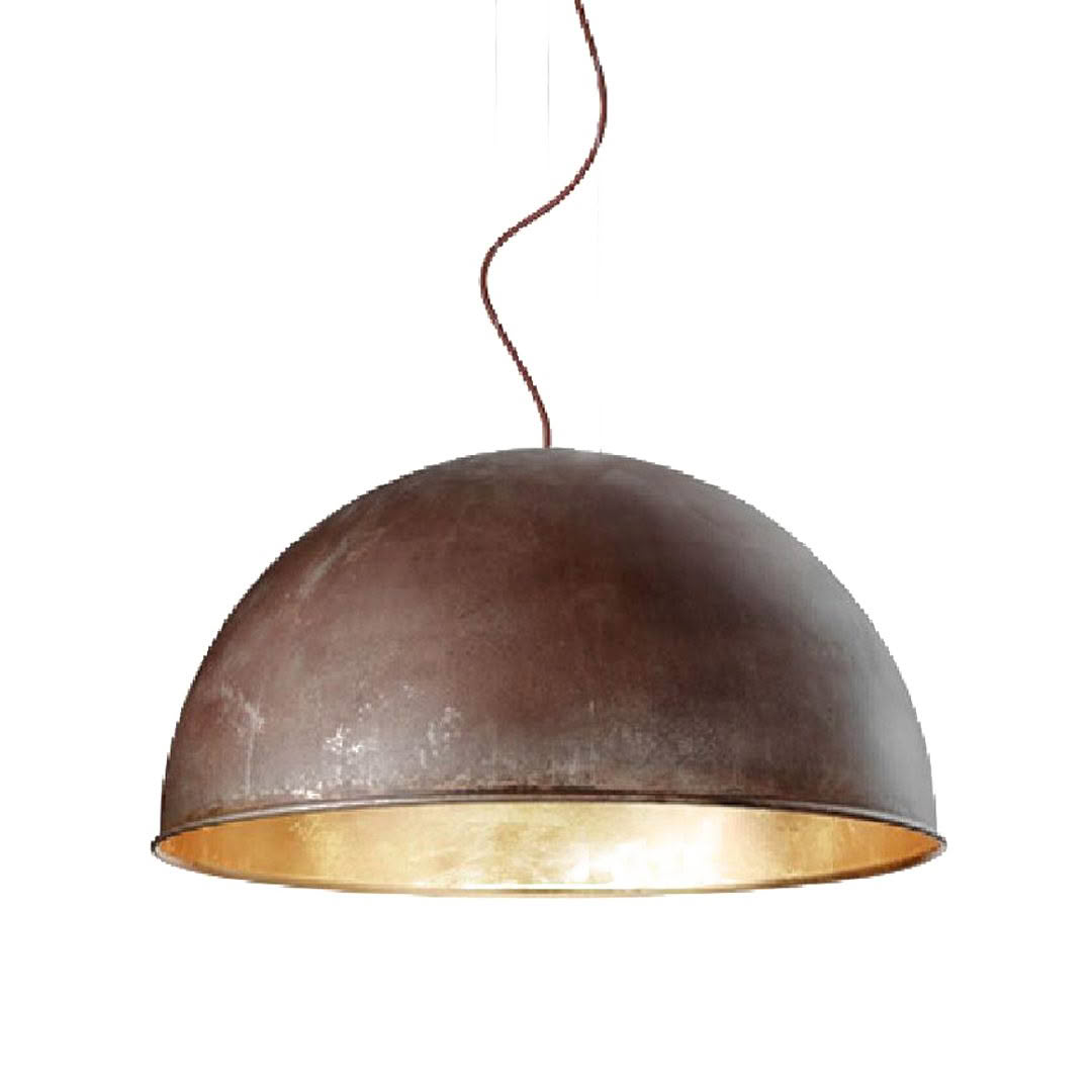Hanging industrial-style metal pendant lamp
