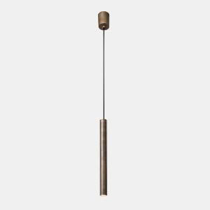 Minimalist bronze cylindrical pendant light