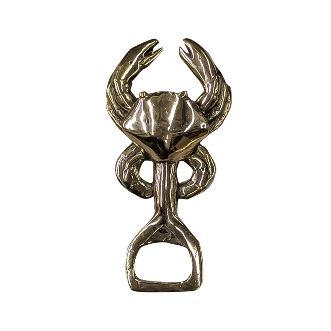 Metallic crab-shaped bottle opener