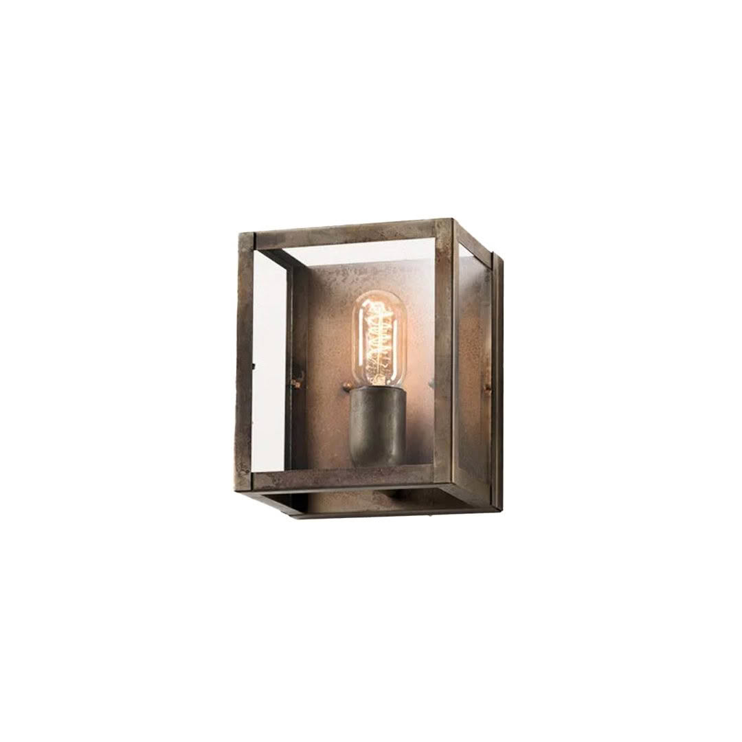 Vintage style square metal wall sconce with Edison bulb