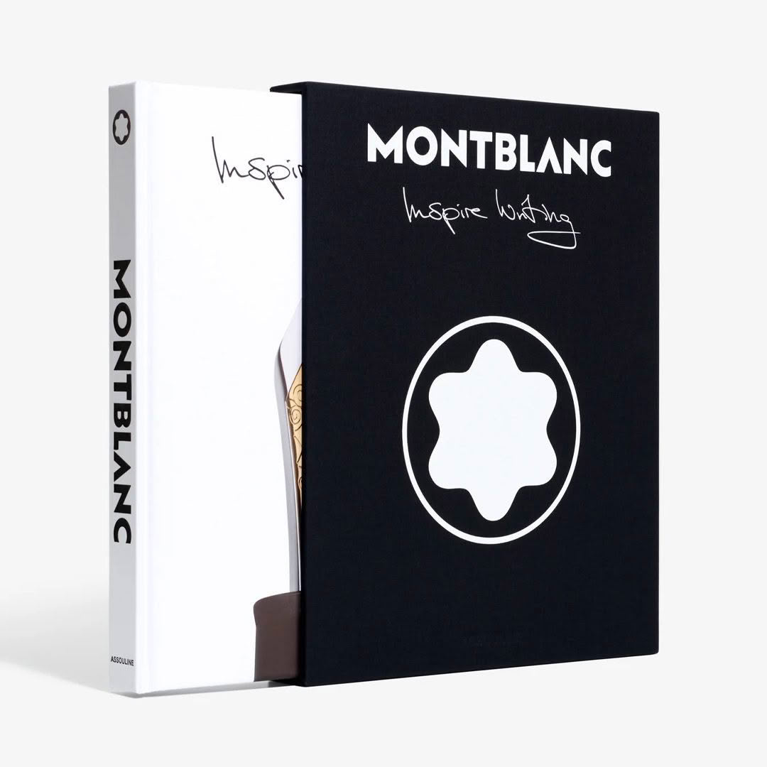 Montblanc notebook with logo and inspirational text