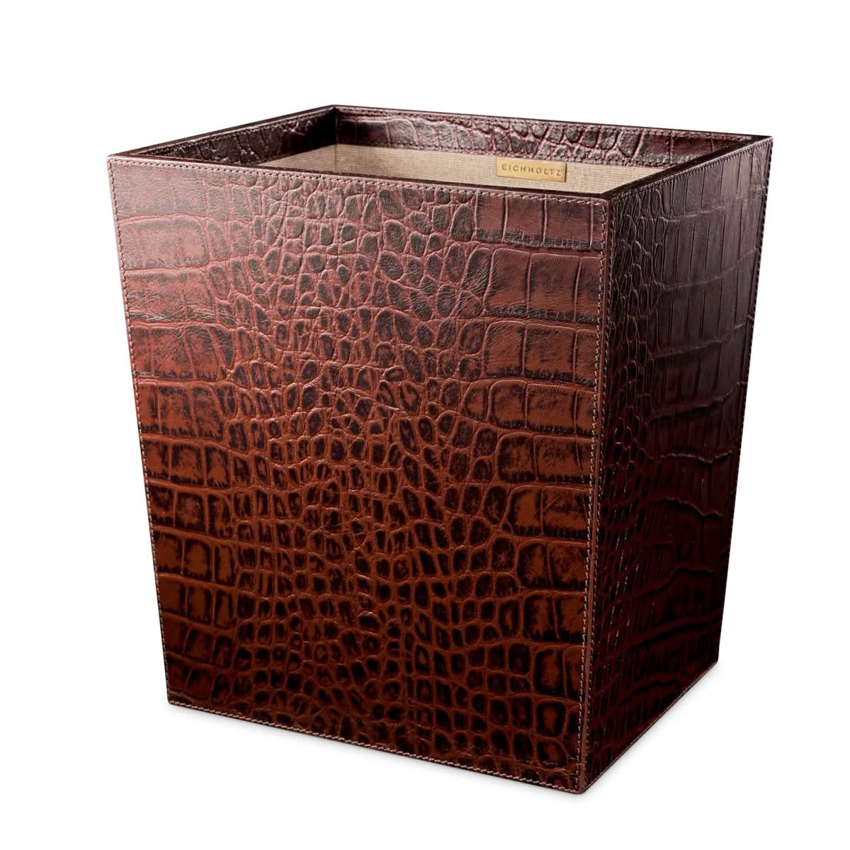 Brown crocodile leather storage box