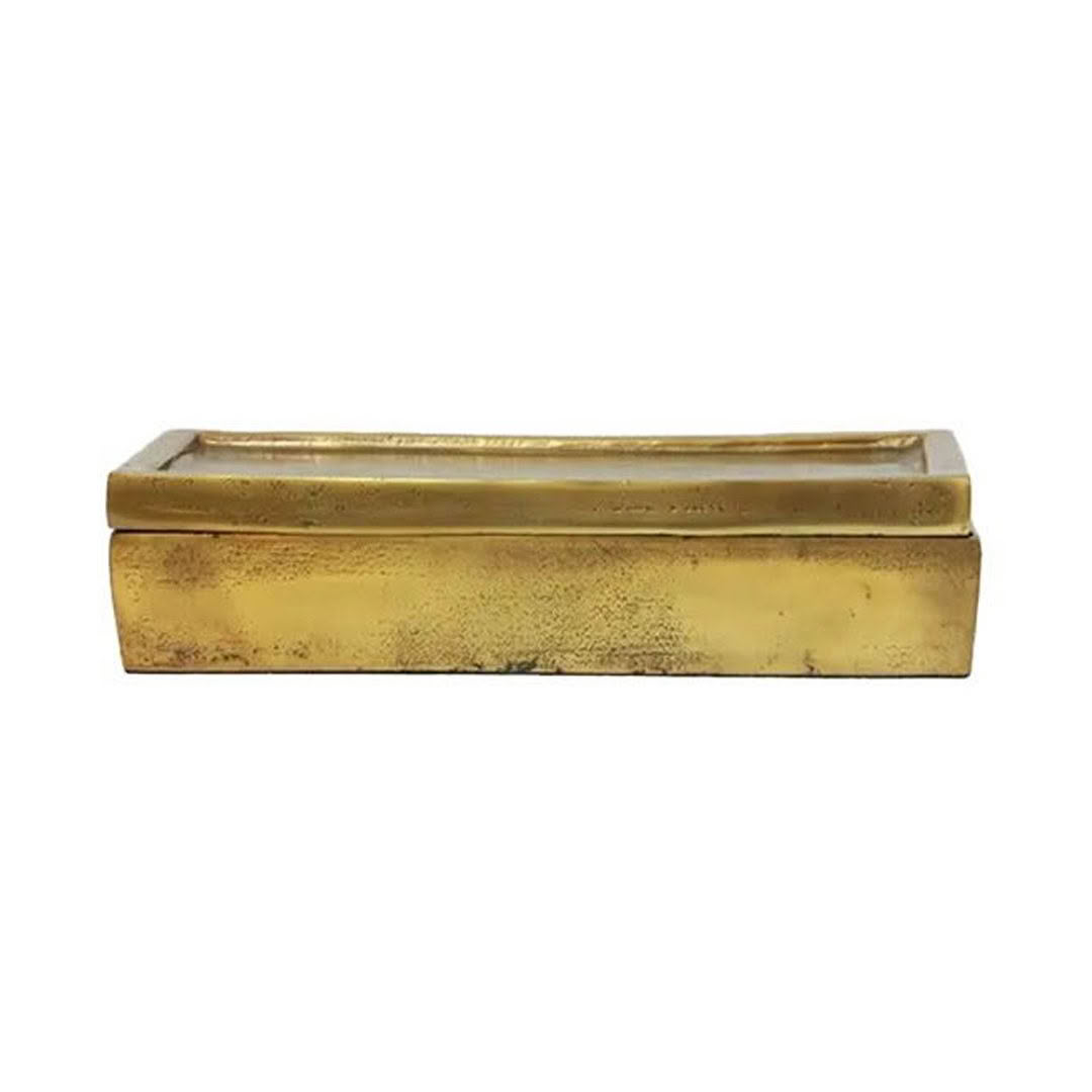 Antique gold rectangular planter box