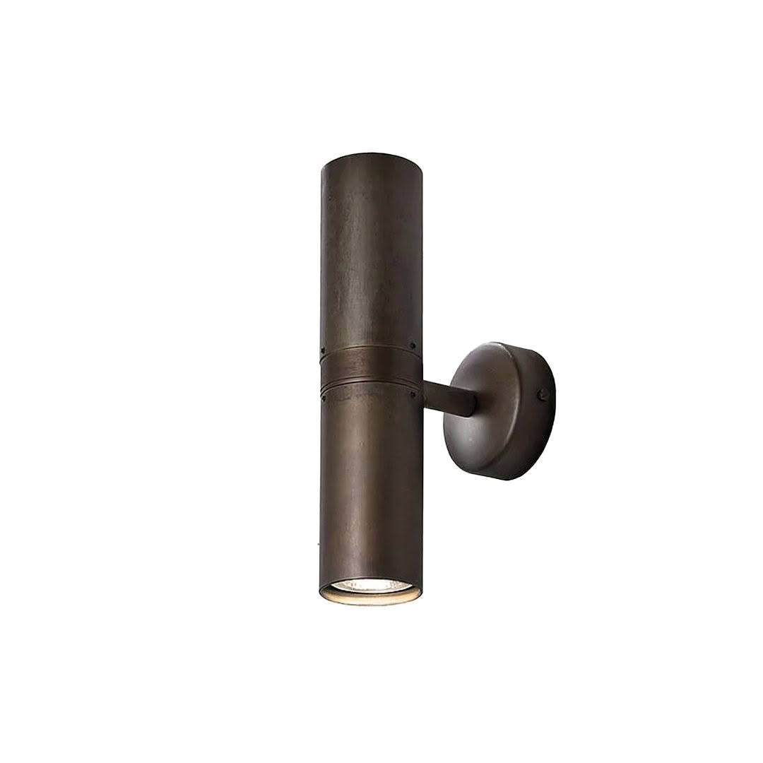 Bronze dual-headed outdoor wall light