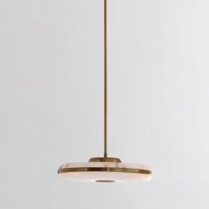 Elegant gold pendant ceiling light on white background