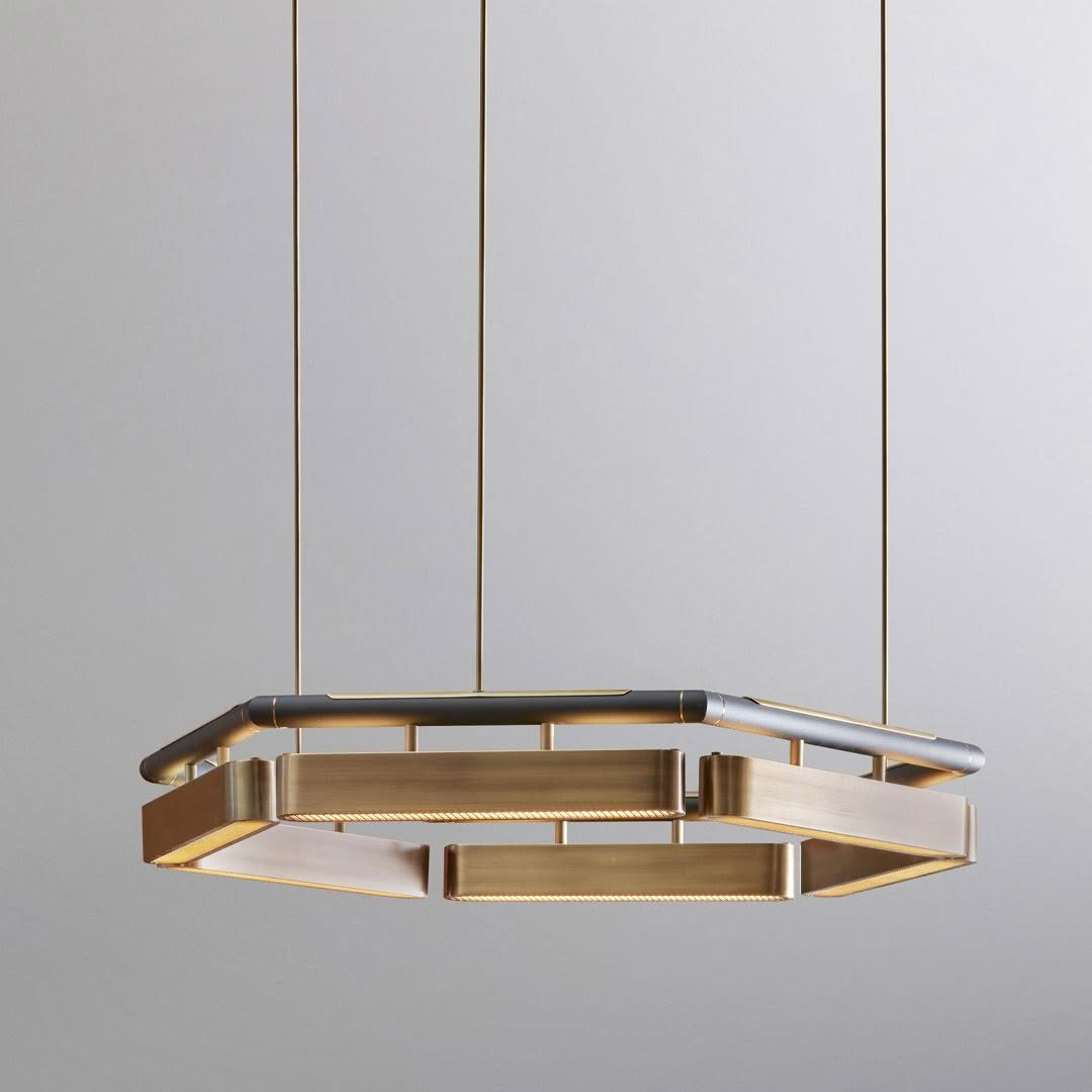 Elegant circular hanging LED light fixture