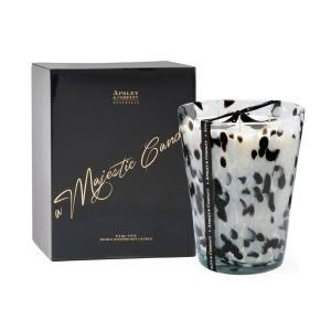 Apsley scented soy candle with black and white design