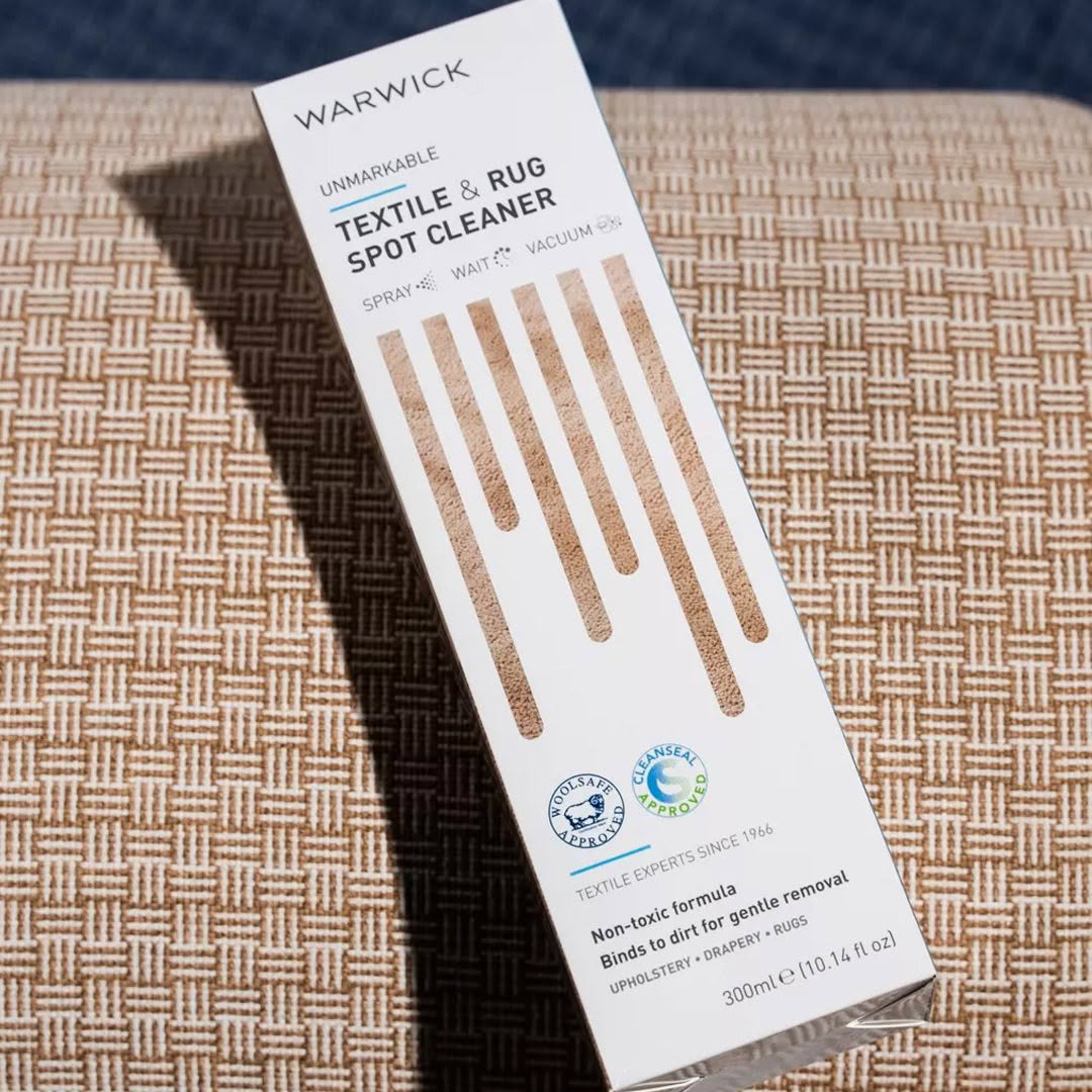 Warwick textile spot cleaner on patterned fabric