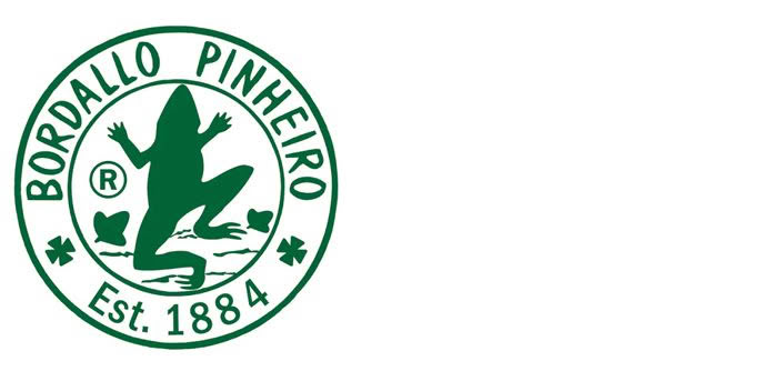 Bordallo Pinheiro logo with frog and Est. 1884