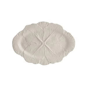 White ceramic leaf-shaped decorative plate