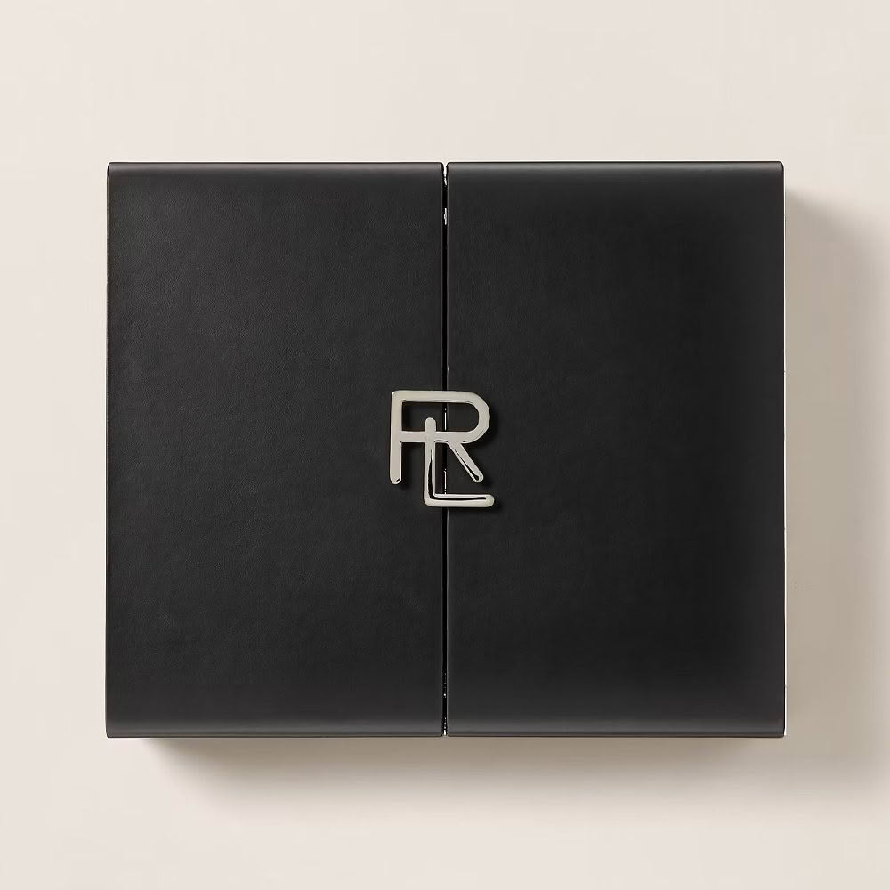 Elegant black box with silver 'R' logo