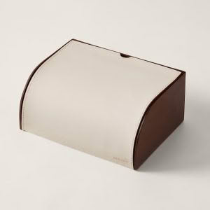 Elegant two-tone leather clutch bag