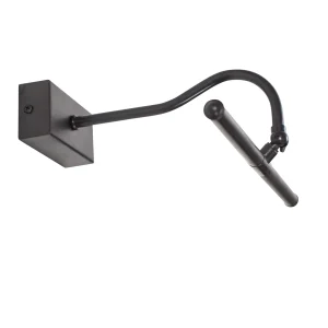 Black metal wall-mounted light fixture