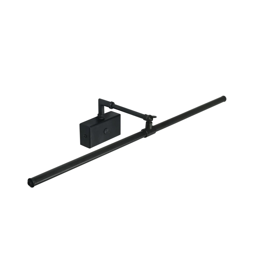 Black wall-mounted linear lighting fixture