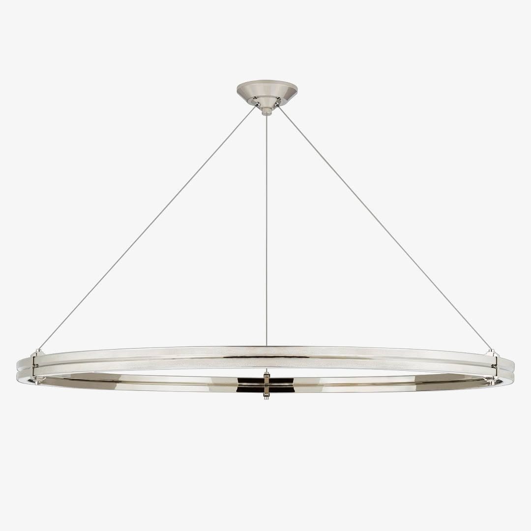 Modern oval pendant ceiling light, white background