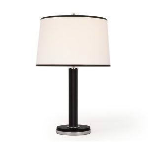 RILEY TABLE LAMP - POLISHED NICKEL/CHOCOLATE LEATHER