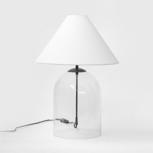 HAMPTONS TABLE LAMP - GLASS BASE & BRONZE