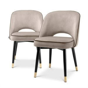CLIFF DINING CHAIR - SET OF 2 - Savona greige velvet