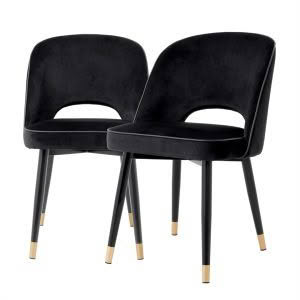 CLIFF DINING CHAIR (SET OF 2) Roche black velvet