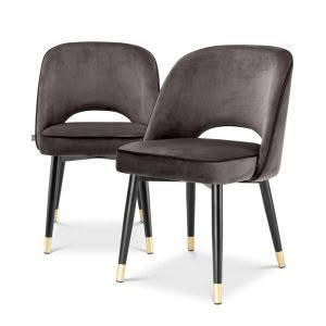 CLIFF DINING CHAIR (SET OF 2) Savona grey velvet