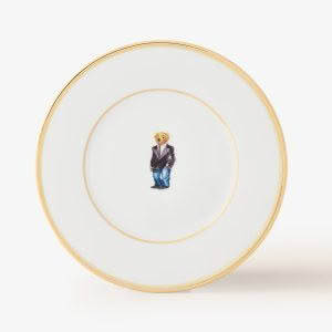 WILSHIRE TUX BEAR PLATE - SET OF 4